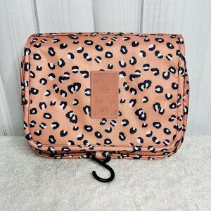 Mossio Hanging Toiletry Bag Large Cosmetic Makeup Travel Animal Print Pink